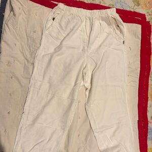 White Casual Linen Pants by Jonathan Hoenscheidt